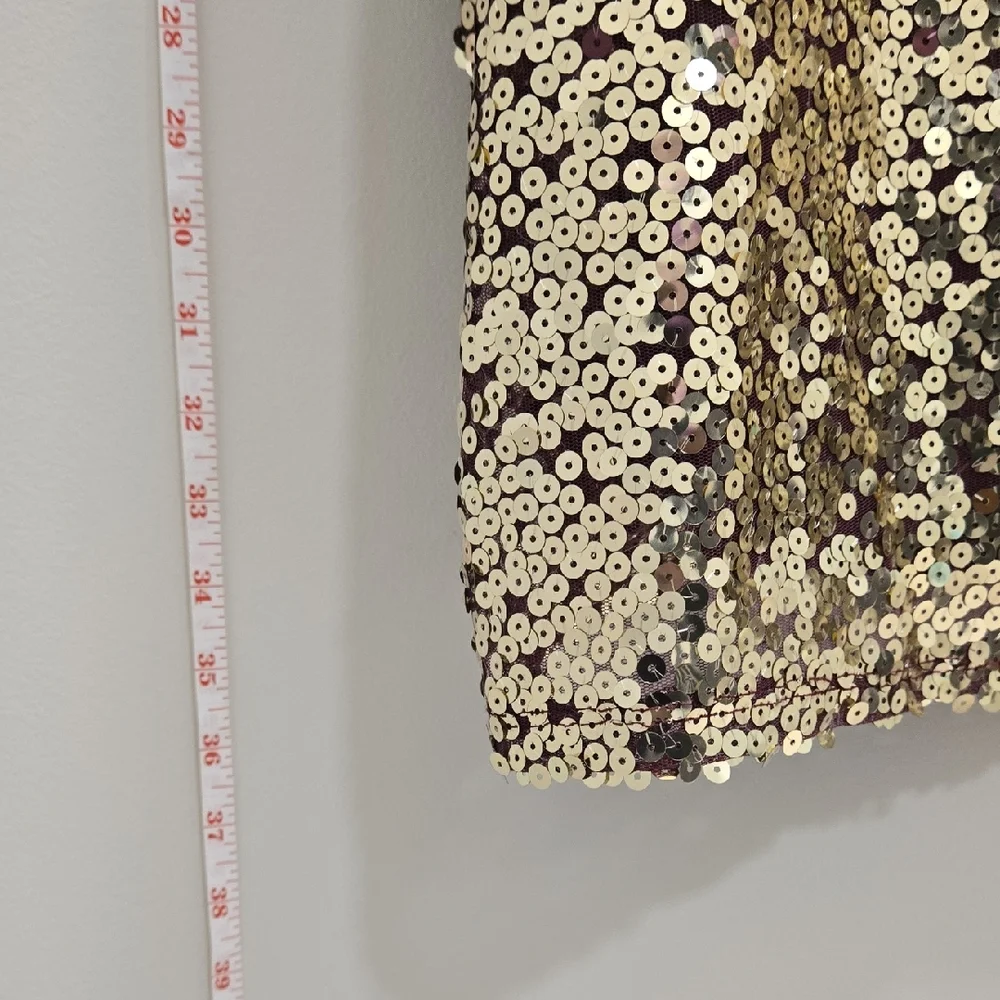 VENUS Burgundy and Gold Sequin Mini Dress **NWOT** - Picture 7 of 15